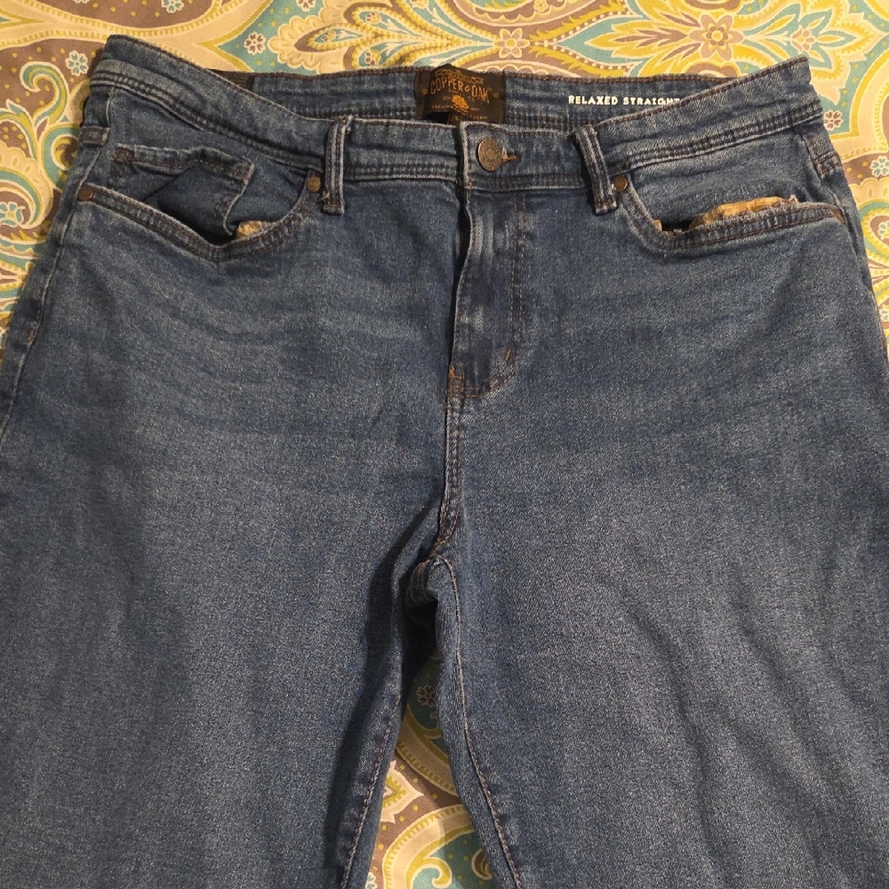 Copper Oak Men's Relaxed Fit Jeans in Deep Blue
